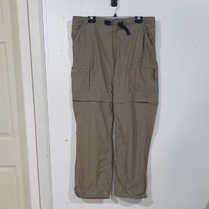 Mountain Hardwear Womens Tan Nylon  Convertible Hiking Pants Shorts Size 14